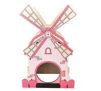 TIANQUXNGI Wood Hamster Rat Mouse Hideout House Hut Hamster Nest Wooden Toy Habitats Decor Chinchilla Nest DIY Hideout Hut