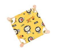TIANQUXNGI Wooden Hammock Detachable Hamster Small Animal for Ferrets Parrot Rat Rabbit Cute Printed Pattern Cage Accessories