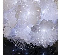 TIANSHENG Cool White Flower Fibre Optic Fairy Lights,20 LED Flower String Lights 14 FT Waterproof Fairy Light Battery Operated for Indoor Outdoor Wedding,Christmas,Garden,Party Decoration