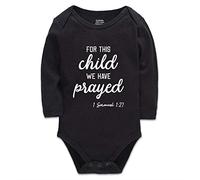 tiansiaben For This Child We Have Prayed- Funny Cute Infant Creeper, One-Piece Baby Bodysuit 0-3 Month Black
