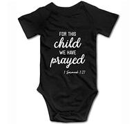 tiansiaben For This Child We Have Prayed- Funny Cute Infant Creeper, One-Piece Baby Bodysuit0-3 Month Black