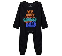 tiansiaben My Aunt Is Definitely Cooler/Than my Dad Baby Bodysuit Clothes Cotton Newborn Organic Romper Black 9-12 Months