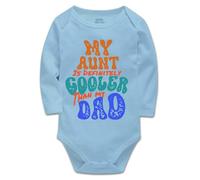 tiansiaben My Aunt Is Definitely Cooler/Than my Dad Baby Bodysuit Clothes Cotton Newborn Organic Romper Blue 3-6 Months