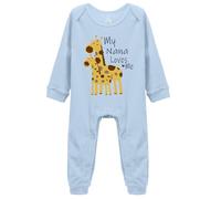 tiansiaben My Nana Loves Me Blue Long Sleeve Rompers Baby Bodysuits Outfits Infant Clothes Romper 0-3 Months
