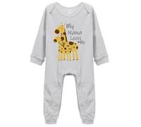 tiansiaben My Nana Loves Me Grey Long Sleeve Rompers Baby Bodysuits Outfits Infant Clothes Romper 0-3 Months
