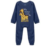 tiansiaben My Nana Loves Me Navy Long Sleeve Rompers Baby Bodysuits Outfits Infant Clothes Romper 3-6 Months