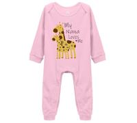 tiansiaben My Nana Loves Me Pink Long Sleeve Rompers Baby Bodysuits Outfits Infant Clothes Romper 12-18 Months