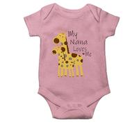 tiansiaben My Nana Loves Me Pink Short Sleeve Baby Bodysuits Outfits Infant Clothes Romper 3-6 Months