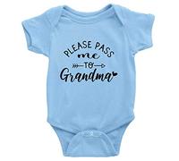 tiansiaben Please Pass Me To Grandma Baby Bodysuit Short Sleeve Infant Rompers