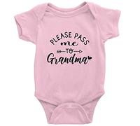 tiansiaben Please Pass Me To Grandma Baby Bodysuit Short Sleeve Infant Rompers
