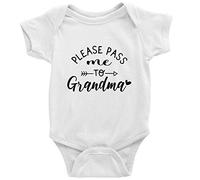 tiansiaben Please Pass Me To Grandma Baby Bodysuit Short Sleeve Infant Rompers