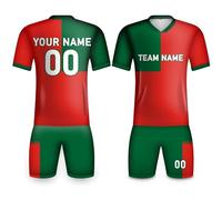 tiansiaben Portugal Football Kits for Kids Soccer Tracksuit,Retro Red Green Portuguese Jersey Unifrom for Baby Boys,Custom Team Name Number Shirt Shorts,Gifts for Children