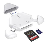 TIANSONG SD Card Reader,Memory Card Reader for iPhone USB C to Micro SD Card Adapter Support SD/Tf Card Trail Game Camera Viewer for iPhone 15/16 Mac iMac Macbook Pro/Air iPad Pro Android Phone Tablet