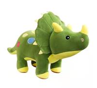 TIANSTON Creative Simulation Triceratops Plush Toy Soft Dinosaur Pillow Stuffed Animal Doll Home Decoration for Kids Birthday Gift 100cm Green