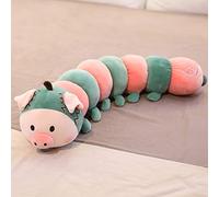 TIANSTON Cute Fruit Caterpillar Plush Toy Kawaii Piggy Rabbit Bee Pillow Stuffed Animal Doll Kids Sleeping Pillow for Girls Gift 120cm Green-B
