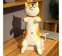 TIANSTON Kawaii Shiba Inu Dog Plush Toy Cute Cat Pillow Stuffed Animal Doll Sleeping Hugging Pillow For Kids/Girls Gift 120cm Orange Dog