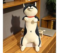 TIANSTON Kawaii Shiba Inu Dog Plush Toy Cute Cat Pillow Stuffed Animal Doll Sleeping Hugging Pillow For Kids/Girls Gift 120cm Black Dog