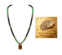 tiantian bead long necklace for women attraction wealth green jade feng shui lucky necklace healing protection spiritual jewelry gifts, Large, Stone, No Gemstone