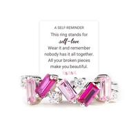 Tiantian Nobody Has It All Together Self Love Ring - Broken But Survived Ring for Her, All Your Broken Pieces Make You Beautiful - Jewelry Gift for Women, 6 UK, Metal, No Gemstone