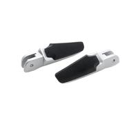 Tiantian - Store Motorcycle Front Footrest+Cover Compatible With Ducati Monster 1200 937 821 1200 S 821 Stripes Foot Rests Footpegs Pedals(SilverBlack)