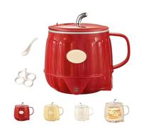 tiantianxiangshang Multifunction Electric Heated Milk Cup,Electric Milk Frother, 600ml Hot Milk Coffee Cups,3-in-1 Multifunction Mini Electric Heater Cup,for Home & Office(Red)
