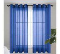 TIANTMIN Sheer Curtains 310 x 155 cm Semi Transparent Semi Transparent Window Treatment Lightweight for Bedroom Office Rustic Privacy Curtain Drapes Kitchen Dining Room, Navy Blue