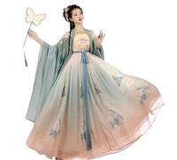 TIANTOO Hanfu Women (152-175cm), Chinese Traditional Dress (Below 70kg), Exquisite Patterns + Embroidery, Easy Wear/Maintain,M,Red