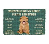 TIANTUR Please Remember Dogue de Bordeaux Puppy Dogs House Rules Custom Doormat Housewarming Gift Personalized Rug Home Room Decor 16"x24"
