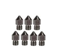 tianwandong 1/2/5pcs MK8 Nozzle Hardened Steel 0.2/0.3/0.4/0.5/0.6/0.8/mm Super Hard Mold Steel For 1.75mm Filament Ender3 PRO CR10 Hotend(1pcs,1.0mm)