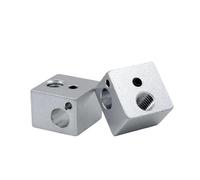 tianwandong 1 V5 J-head Heating Block Extruder Aluminum V5 Heated Block silicone Sock case cover 3D Printer Parts 16 * 16 * 12mm(2pcs Sliver block)