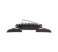tianwandong Jazz Guitar Bridge with Gold Roller Saddles Rosewood Black B-20