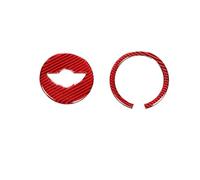 Tianwu03 Fit For Mini Cooper For Clubman R55 R56 For Countryman R60 Car Carbon Fiber Steering Wheel Cover Stickers Decal Interior Trim(Red carbon fiber)