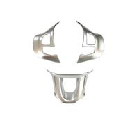 Tianwu03 Fit For Peugeot 2008 208 2014 2015 2016 2017 2018 Interior Accessories Car Steering Wheel Button Switch Cover Trim Sticker(Matte silver)