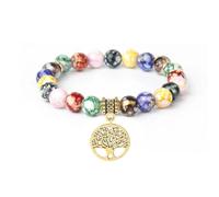 TIANXIAOQWE 7 Chakra Bracelets Men Women Natural lava Agate Stone Bead Bracelet Apatite Handmade