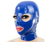 TIANXIAOQWE Black Latex Hood Mask Full Face Riding Unisex Women Party Props