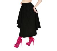 TIANXIAOQWE Female Elastic High Waist Midi Loose A-line Pleated Glossy PVC High Street Skirt for Party Occasions Black