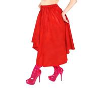 TIANXIAOQWE Female Elastic High Waist Midi Loose A-line Pleated Glossy PVC High Street Skirt for Party Occasions Red
