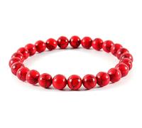 TIANXIAOQWE Handmade Natural Quartz 8mm Round Beads Stretch Bracelet 7inch