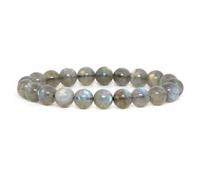 TIANXIAOQWE Handmade Natural Quartz 8mm Round Beads Stretch Bracelet 7inch