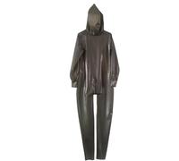 TIANXIAOQWE Latex Catsuit 100% Rubber Smoke Grey Hood Crotch zipper Suits fetish masquerade Cosplay Halloween