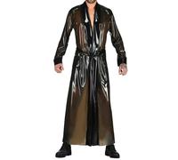 TIANXIAOQWE Latex Rubber Gummi Grau Coat Catsuit for Cosplay Fetish Masquerade Halloween & Events