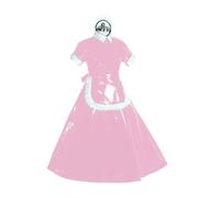 TIANXIAOQWE Sissy Maid Uniforms Cross-Dresser PVC Short Sleeve Maid Dress with Apron for Halloween Cosplay Nights Pink