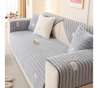 tianxinbaobei Fuzzy Sectional Couch Cover for Sofa, Plush Warm Sofa Covers Washable for Loveseat Cushion Couch,Non-slip Slipcover Sofa Covers for Pets Dogs Furniture Protector(1PC,Grey,35"x63")