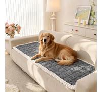 tianxinbaobei Thick Dog Sofa Cover Washable, Non Slip Fuzzy Pet Couch Covers for Sofa, Soft Plush Sofa Pad Protector for 3 Cushion, Pet Friendly Settee Covers (Light Grey, 27.6" x 70.9"/70x180cm)