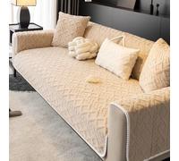 tianxinbaobei Velvet Couch Covers for Sofa, Plush Sectional Sofa Covers Washable for Single Cushion Couch,Non-slip Chair Slipcover Sofa Covers for Pet Dog Protector Home Decor(1PC,Light Brown,35"x35")