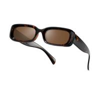 TIANYESY Sunglasses Women Square Men Trendy Show shades Retro fashion vogue UV Protection Thick border depression inside (Leopard print color)