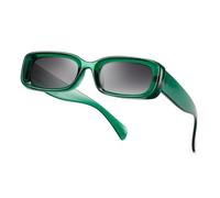 TIANYESY Sunglasses Women Square Men Trendy Show shades Retro fashion vogue UV Protection Thick border depression inside (Green)
