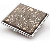 TIANYOU Leather Cigarette Case Men Ultra Thin Portable Cigarettes Box Can Accommodate 20 Case for Cigarettes high-Grade/Gold / 97X87X21CM