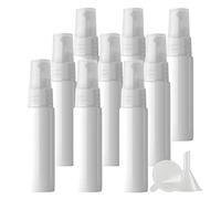 TIANZD 12 Pieces 30ml 1 oz Lightproof White Spray Bottles Plastic Fine Mist Spray Bottles Refillable Bottle for Cosmetic Perfume Cleaning, Travel with 1x Funnels