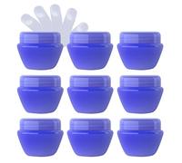 TIANZD 12 Pieces 30ml Empty Plastic Blue Cosmetic Jars with Screw Lid, 30g Small Containers Storage Pot for Cosmetic Travel Homemade Cream Gel Lip Balm Salve + 6X Spatula